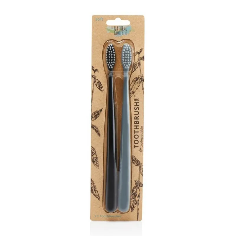Bio Toothbrush Twin Pack - Pirate Black & Monsoon Mist