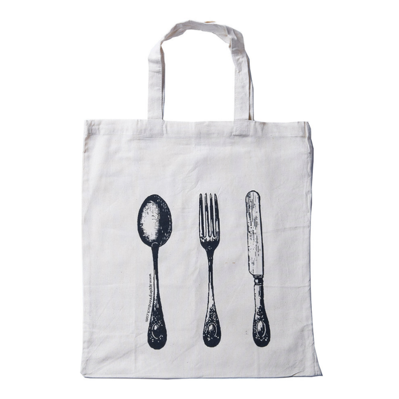 Reusable & Eco Friendly Calico Tote Cutlery