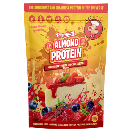 Macro Mike Premium Almond Protein Mixed Berry White Choc (400 g)